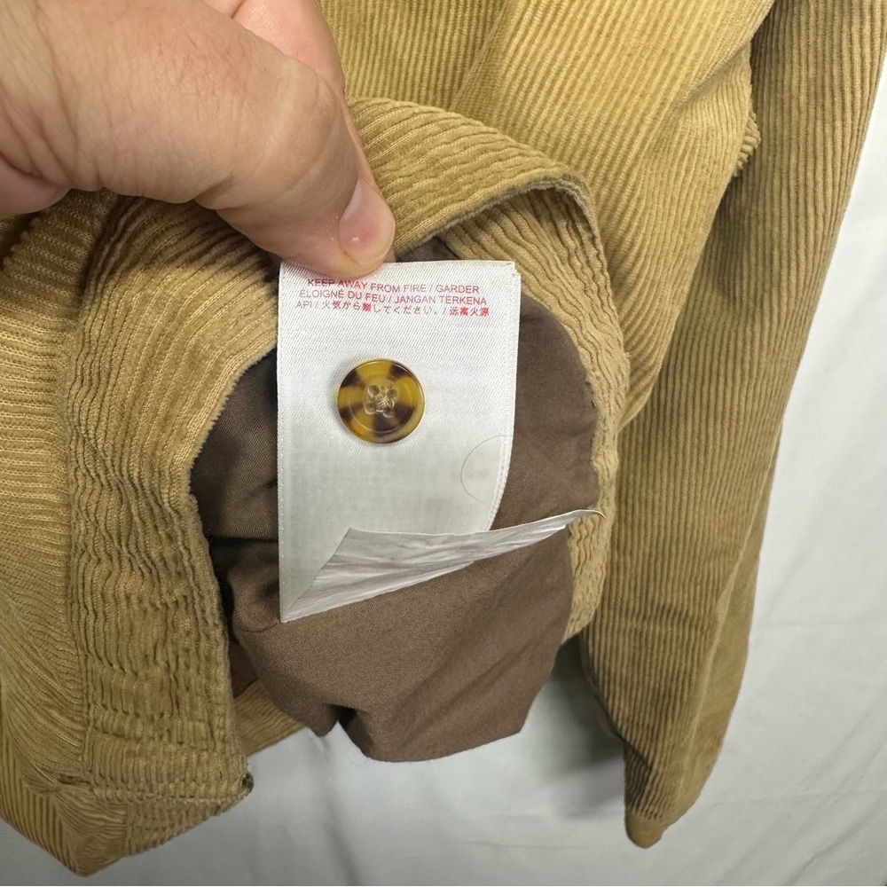 Quiksilver Men’s XL Tan Corduroy Collared Zip Jacket Workwear Casual Coat - Picture 5 of 8